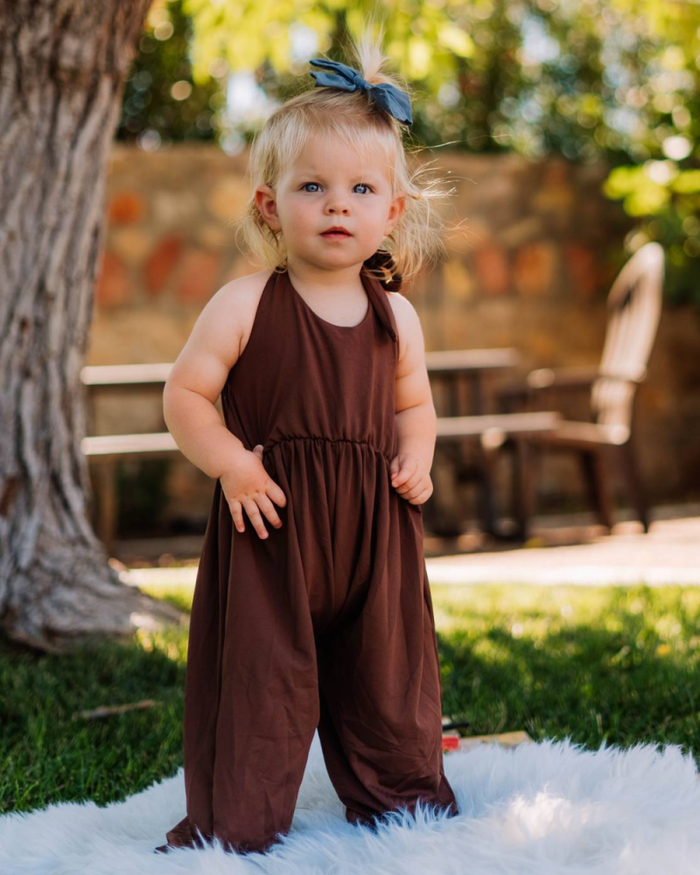 Willa Wide-Leg Halter Jumpsuit - Chestnut product_type - Bailey's Blossoms