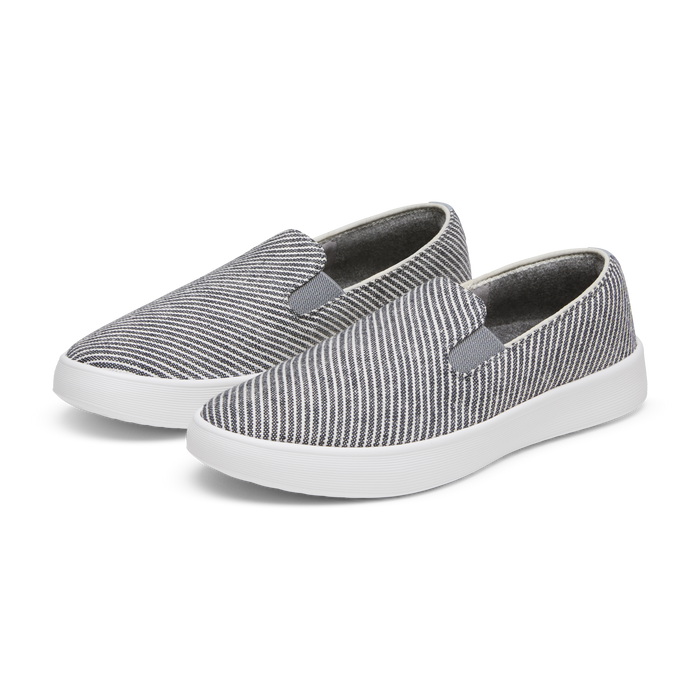Women's Canvas Cruiser Slip On - Deep Navy Stripes (Blizzard Sole)