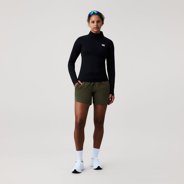 Womens Tempo+ 1/4 Zip Top Black