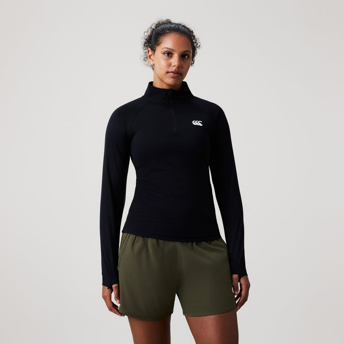 Womens Tempo+ 1/4 Zip Top Black