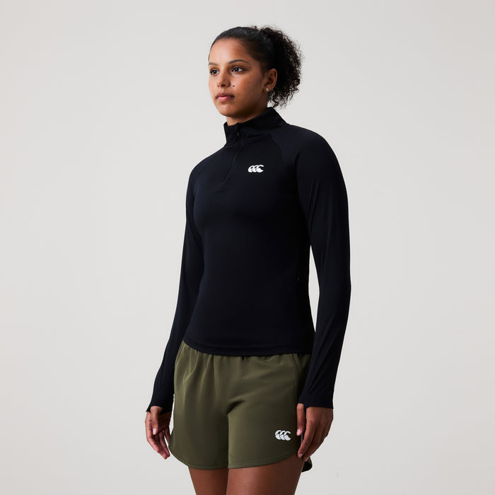 Womens Tempo+ 1/4 Zip Top Black