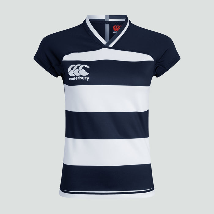 Womens Vapodri Evader Hooped Jersey Navy