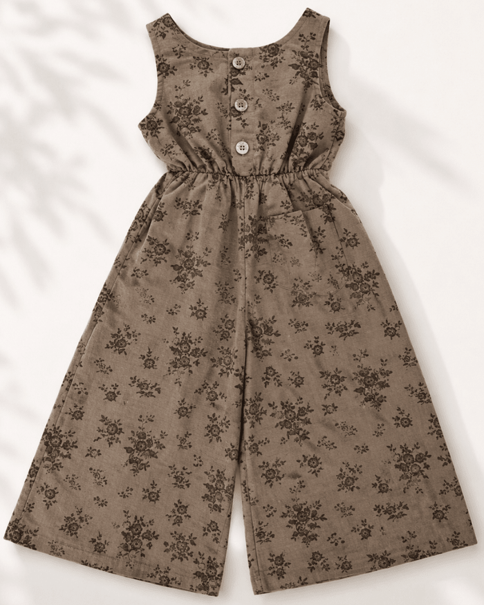 Wren Button Front Jumpsuit - Sepia Garden product_type - Bailey's Blossoms