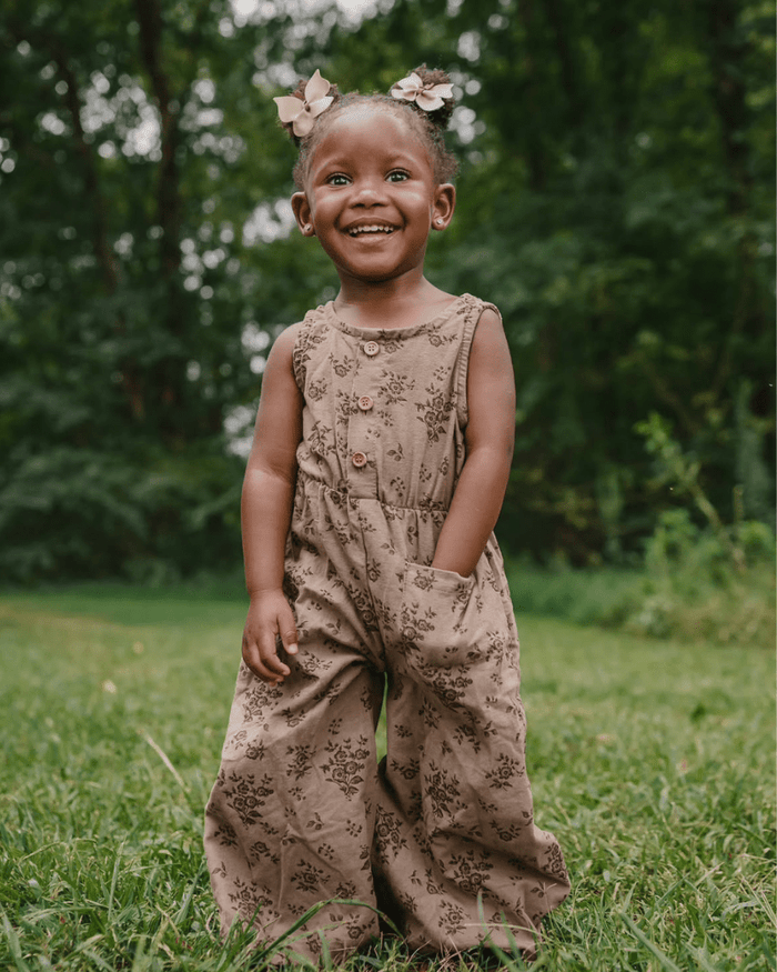 Wren Button Front Jumpsuit - Sepia Garden product_type - Bailey's Blossoms