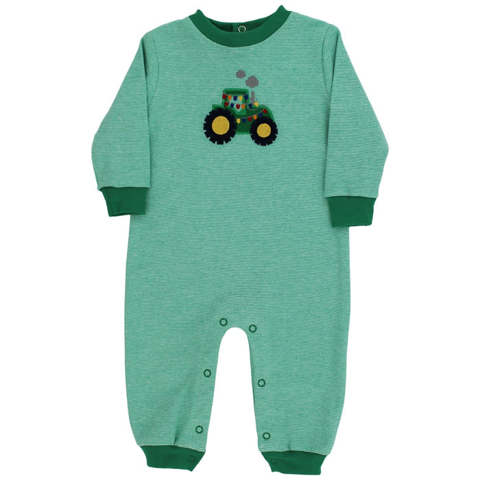Yuletide Tractor - Boys Knit Romper